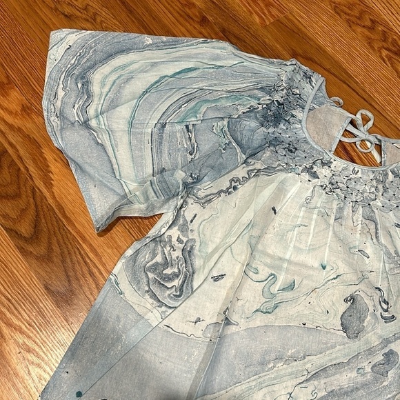 St Roche Honeycomb Top Boho Blue marvel shirt women’s size 10 new w tags - Picture 2 of 7